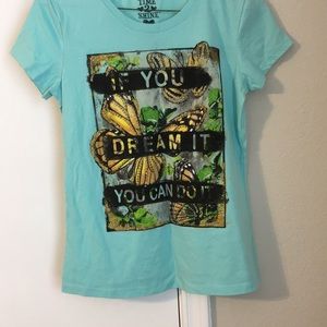 Aqua/Gold tee  “If you dream it you can do it”
